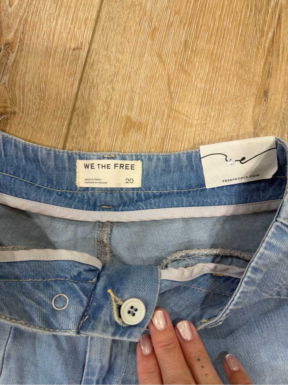 We The Free Light Blue Wide Leg Flare Jeans - Picture 3 of 5